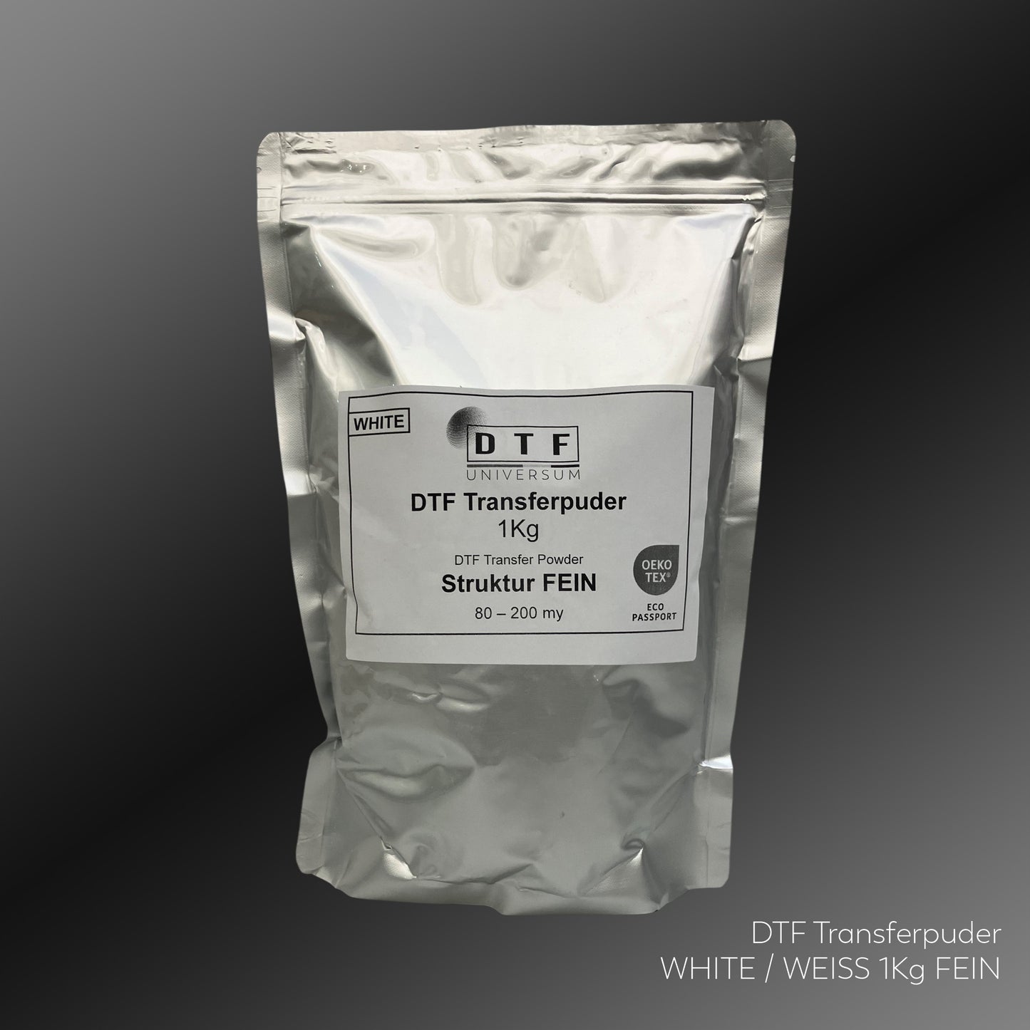DTF Transferpuder 1Kg Weiss Fein